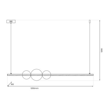 Lámpara LED colgante KUGEL LED/30W/230V negro
