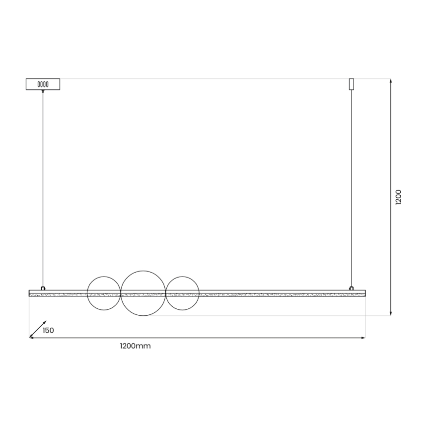 Lámpara LED colgante KUGEL LED/30W/230V negro