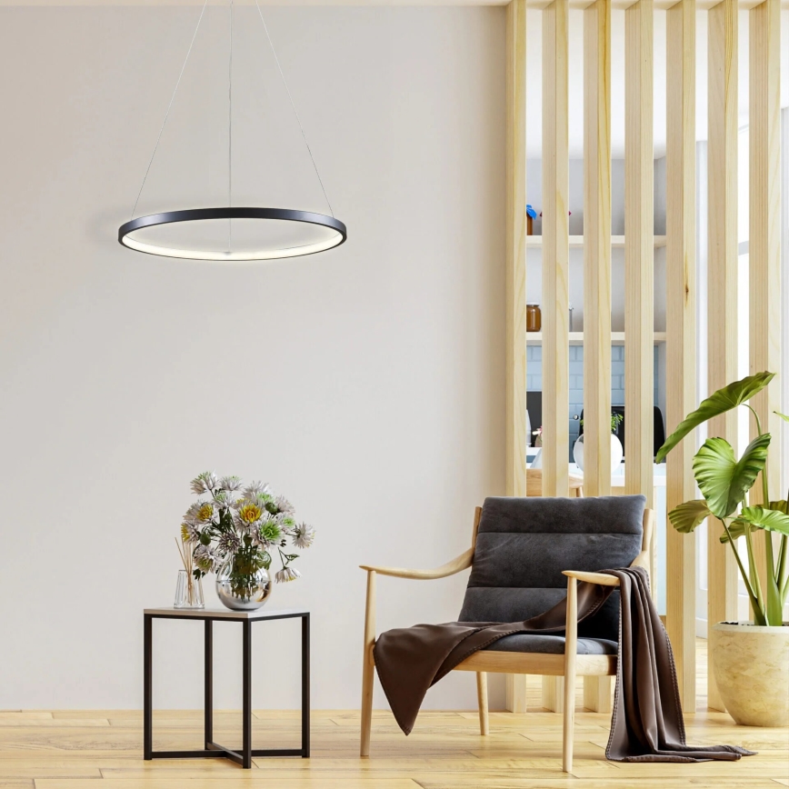 Lámpara LED colgante LEA LED/20W/230V 4000K diá. 50 cm negro