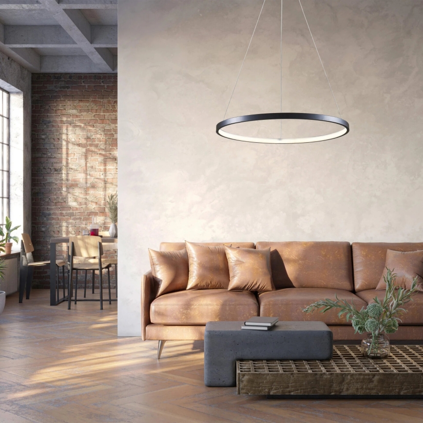 Lámpara LED colgante LEA LED/20W/230V 4000K diá. 50 cm negro