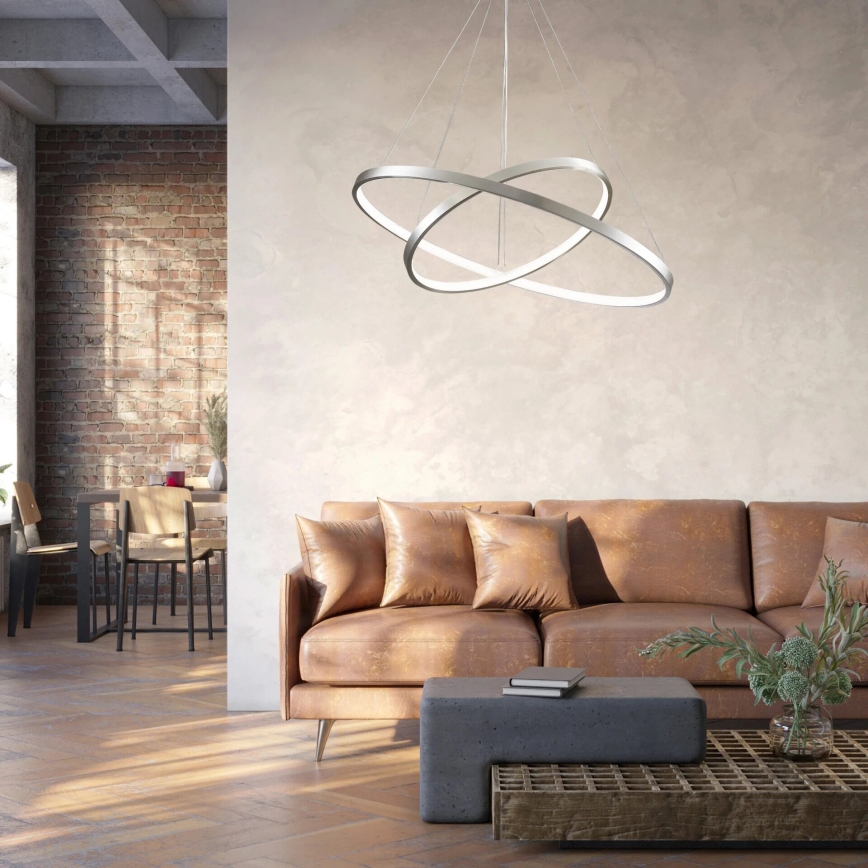Lámpara LED colgante LEA LED/35W/230V 4000K diá. 60 cm cromo mate