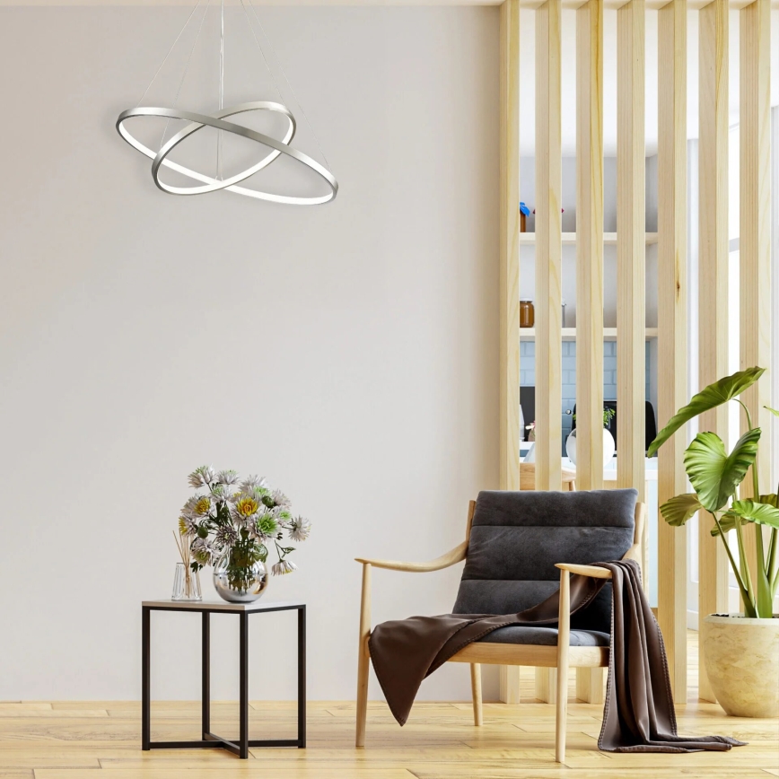 Lámpara LED colgante LEA LED/35W/230V 4000K diá. 60 cm cromo mate