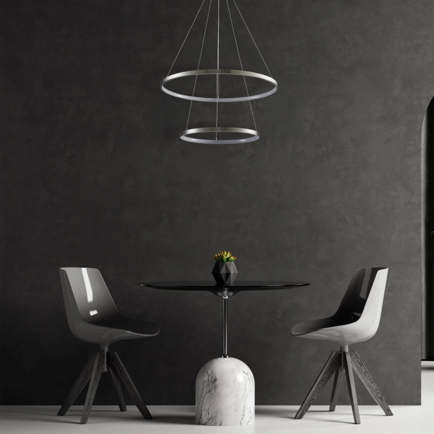 Lámpara LED colgante LEA LED/35W/230V 4000K diá. 60 cm cromo mate