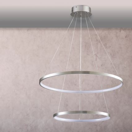 Lámpara LED colgante LEA LED/35W/230V 4000K diá. 60 cm cromo mate