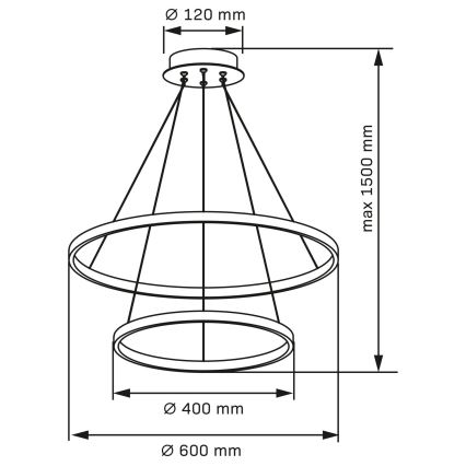Lámpara LED colgante LEA LED/35W/230V 4000K diá. 60 cm cromo mate