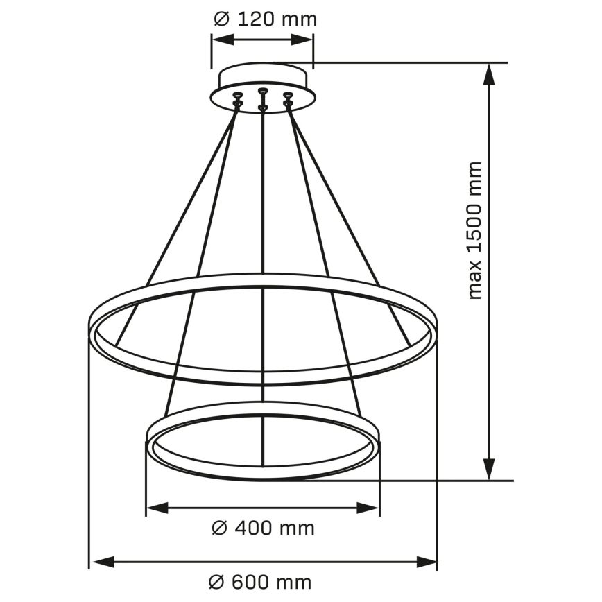 Lámpara LED colgante LEA LED/35W/230V 4000K diá. 60 cm cromo mate