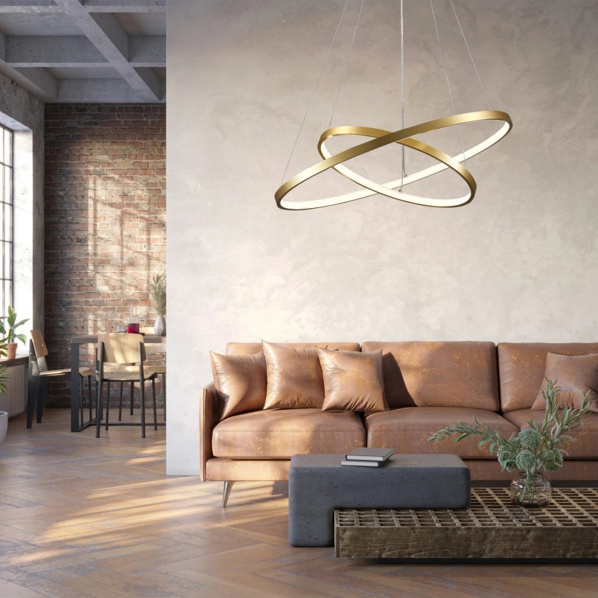 Lámpara LED colgante LEA LED/35W/230V 4000K diá. 60 cm dorado