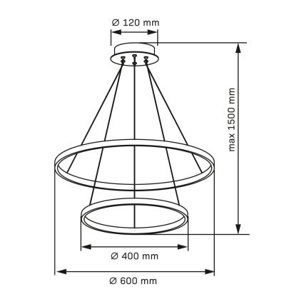 Lámpara LED colgante LEA LED/35W/230V 4000K diá. 60 cm dorado