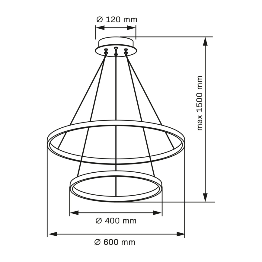 Lámpara LED colgante LEA LED/35W/230V 4000K diá. 60 cm dorado