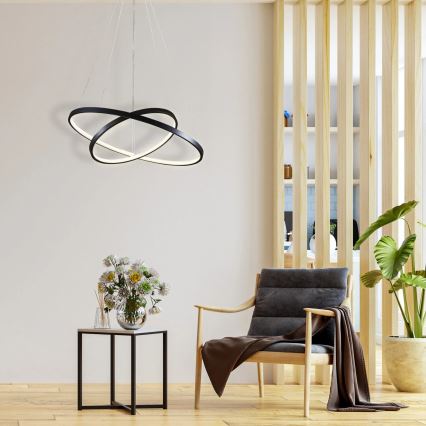 Lámpara LED colgante LEA LED/35W/230V 4000K diá. 60 cm negro