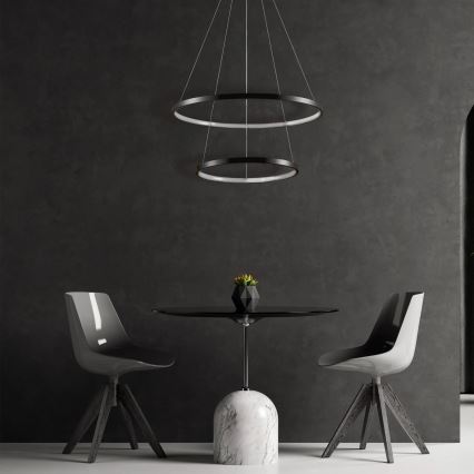 Lámpara LED colgante LEA LED/35W/230V 4000K diá. 60 cm negro