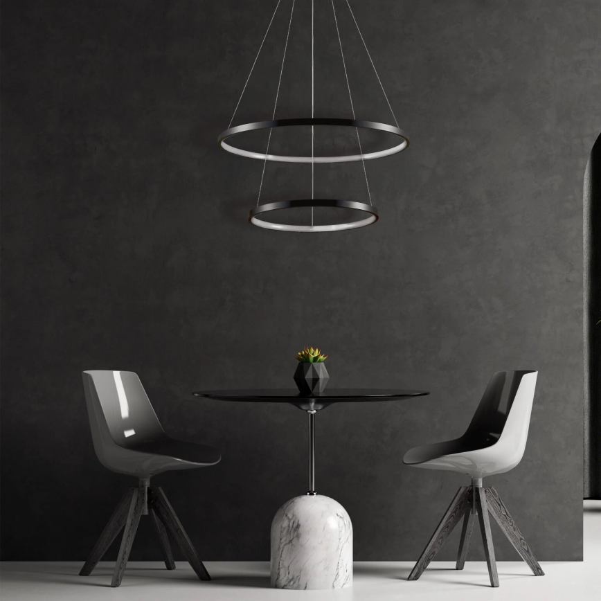 Lámpara LED colgante LEA LED/35W/230V 4000K diá. 60 cm negro