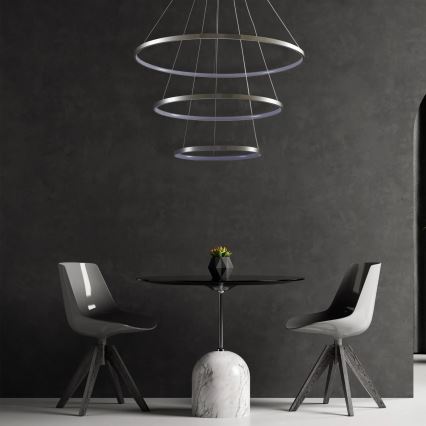 Lámpara LED colgante LEA LED/60W/230V 4000K diá. 80 cm cromo mate