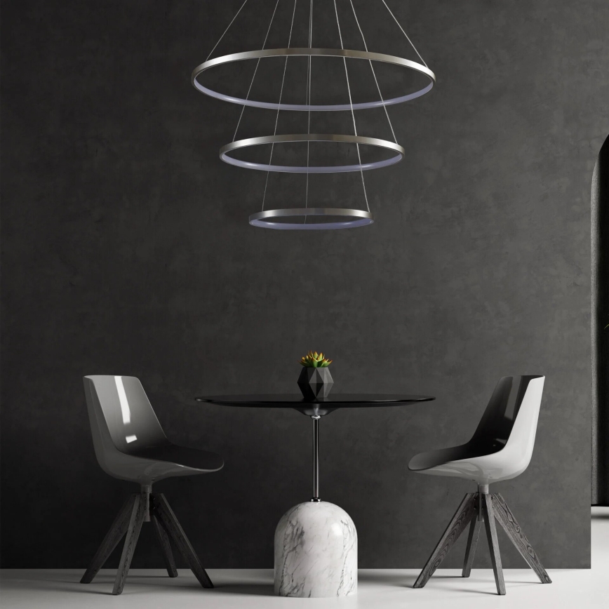 Lámpara LED colgante LEA LED/60W/230V 4000K diá. 80 cm cromo mate