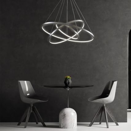 Lámpara LED colgante LEA LED/60W/230V 4000K diá. 80 cm cromo mate