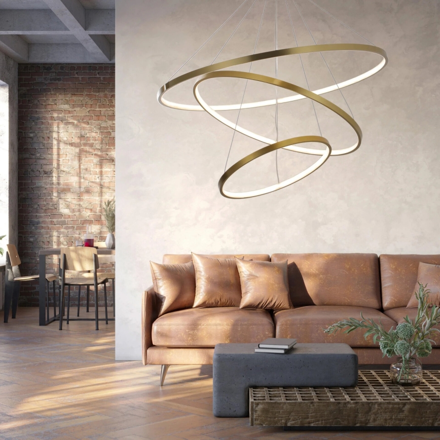 Lámpara LED colgante LEA LED/60W/230V 4000K diá. 80 cm dorado