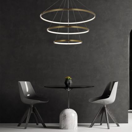 Lámpara LED colgante LEA LED/60W/230V 4000K diá. 80 cm dorado