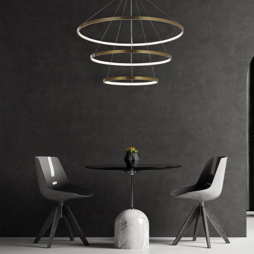 Lámpara LED colgante LEA LED/60W/230V 4000K diá. 80 cm dorado