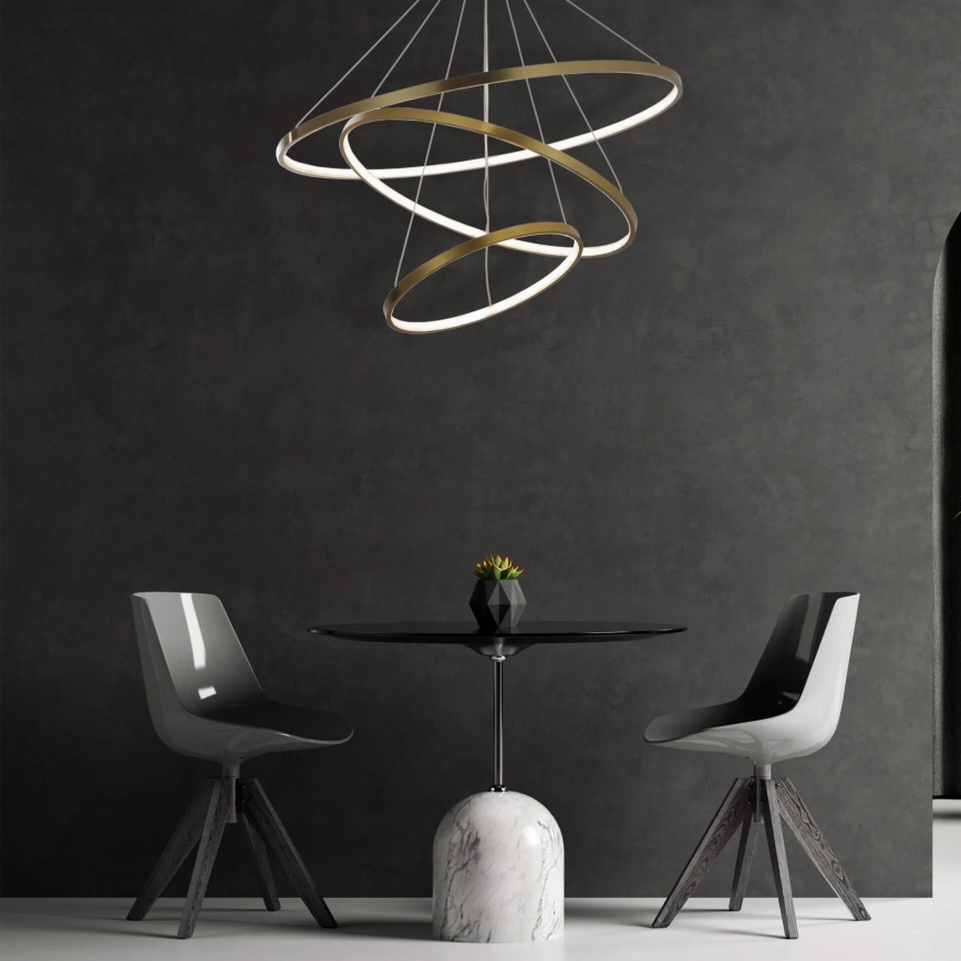 Lámpara LED colgante LEA LED/60W/230V 4000K diá. 80 cm dorado
