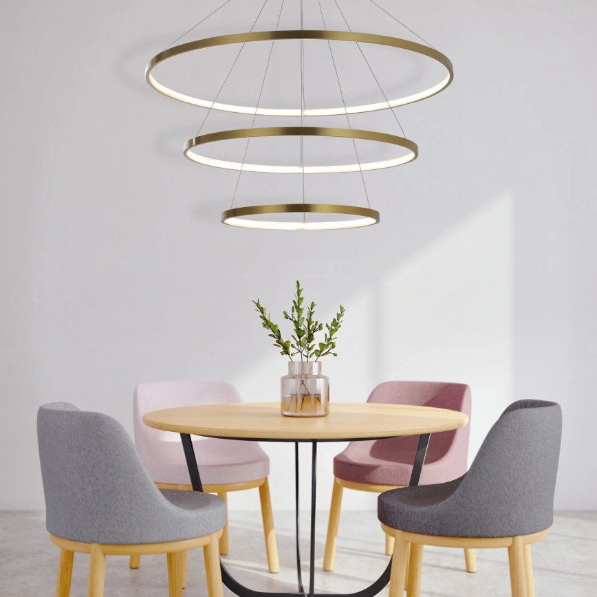 Lámpara LED colgante LEA LED/60W/230V 4000K diá. 80 cm dorado