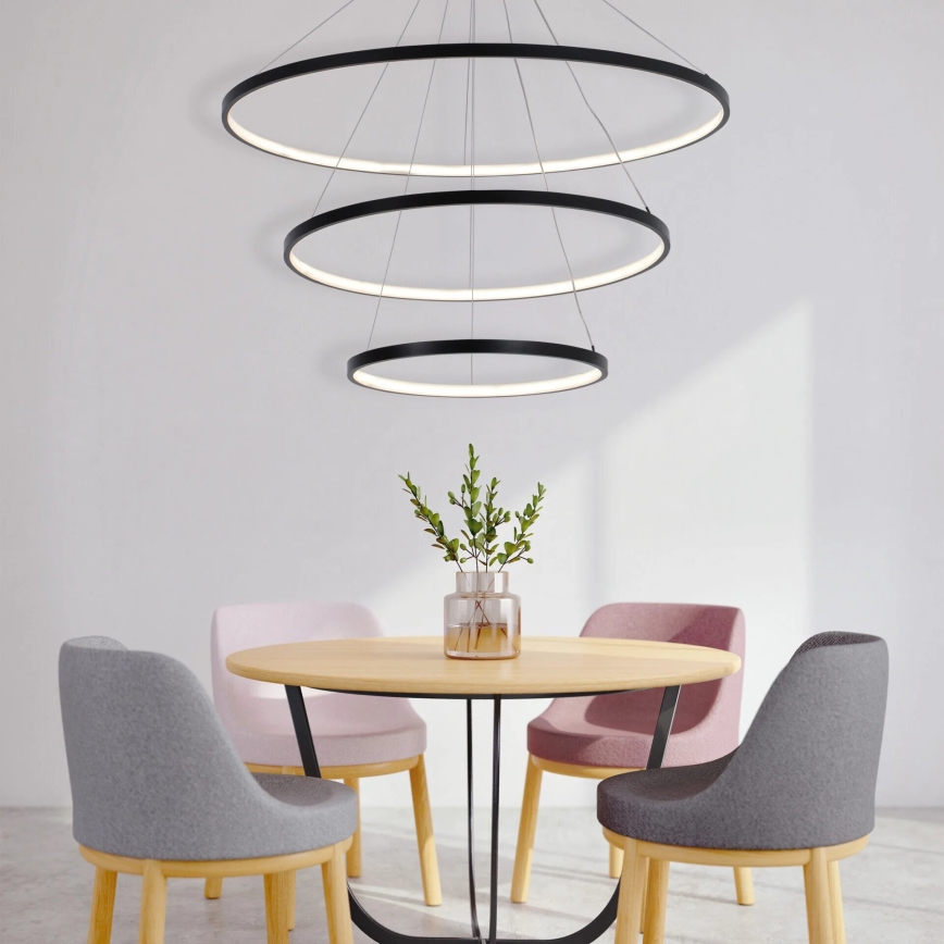 Lámpara LED colgante LEA LED/60W/230V 4000K diá. 80 cm negro