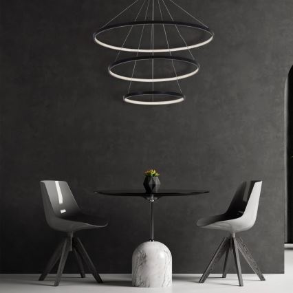 Lámpara LED colgante LEA LED/60W/230V 4000K diá. 80 cm negro