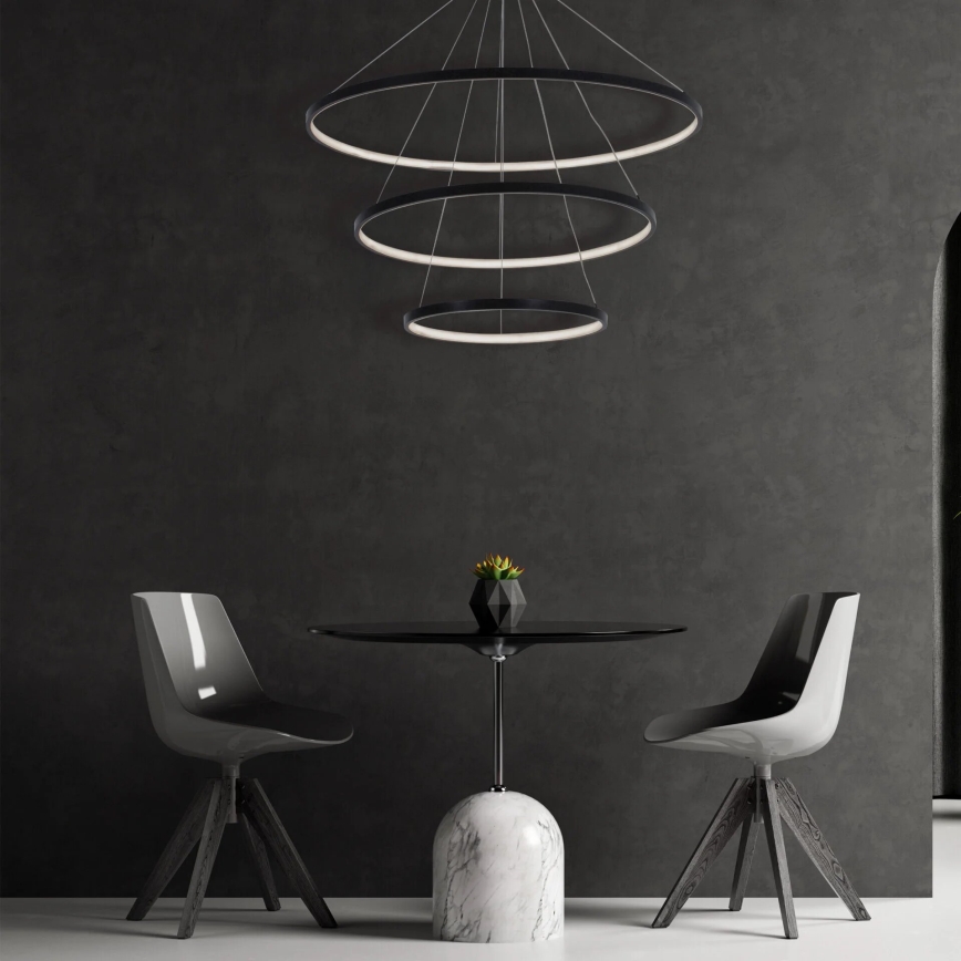 Lámpara LED colgante LEA LED/60W/230V 4000K diá. 80 cm negro