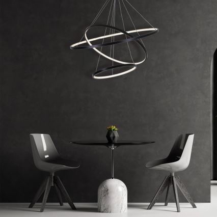 Lámpara LED colgante LEA LED/60W/230V 4000K diá. 80 cm negro