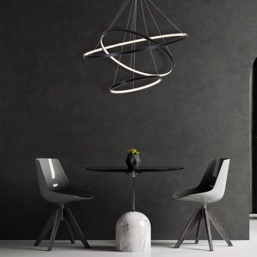 Lámpara LED colgante LEA LED/60W/230V 4000K diá. 80 cm negro