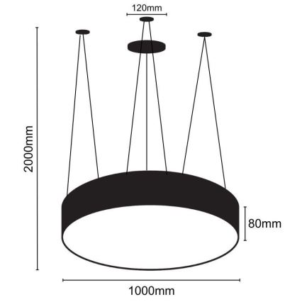 Lámpara LED colgante LED/100W/230V 4000K diá. 100 cm