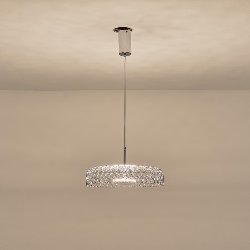 Lámpara LED colgante LED/10W/230V 3000K cromo brillante diá. 35 cm