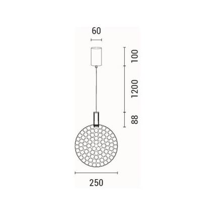 Lámpara LED colgante LED/10W/230V 3000K cromo brillante diá. 35 cm