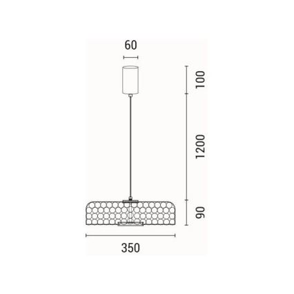 Lámpara LED colgante LED/10W/230V 3000K dorado diá. 35 cm