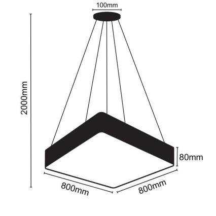 Lámpara LED colgante LED/110W/230V 4000K 80x80 cm