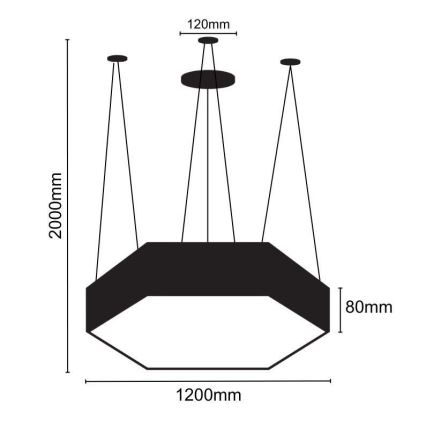 Lámpara LED colgante LED/120W/230V 4000K diá. 120 cm