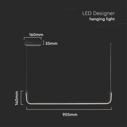 Lámpara LED colgante LED/12W/230V 4000K negro