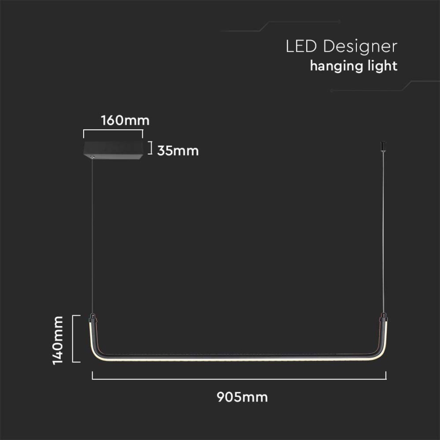 Lámpara LED colgante LED/12W/230V 4000K negro
