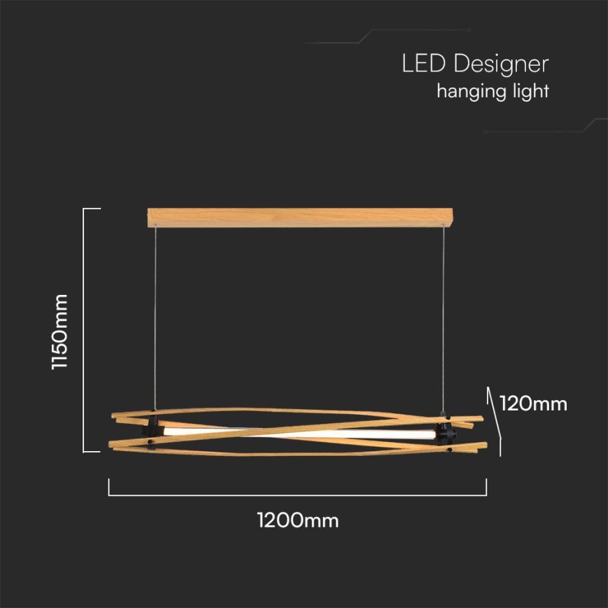 Lámpara LED colgante LED/15W/230V 3000K marrón