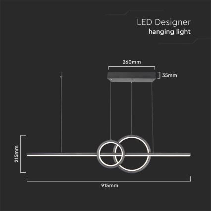 Lámpara LED colgante LED/15W/230V 4000K negro