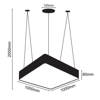 Lámpara LED colgante LED/170W/230V 4000K 100x100 cm