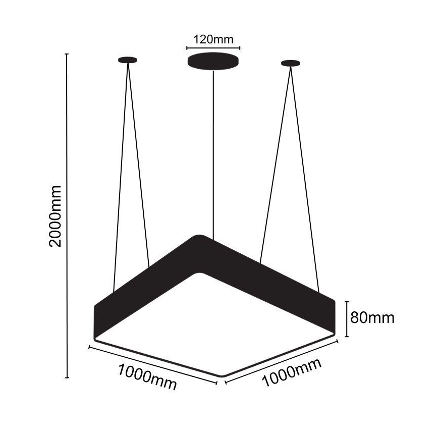 Lámpara LED colgante LED/170W/230V 4000K 100x100 cm