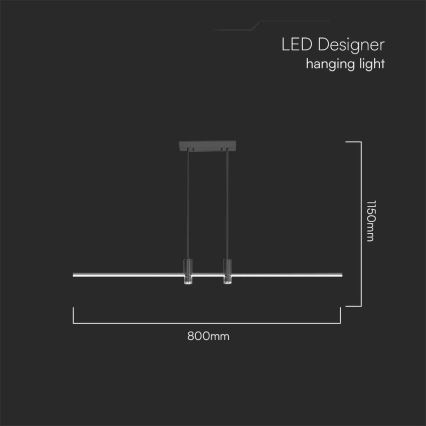 Lámpara LED colgante LED/19W/230V 4000K negro