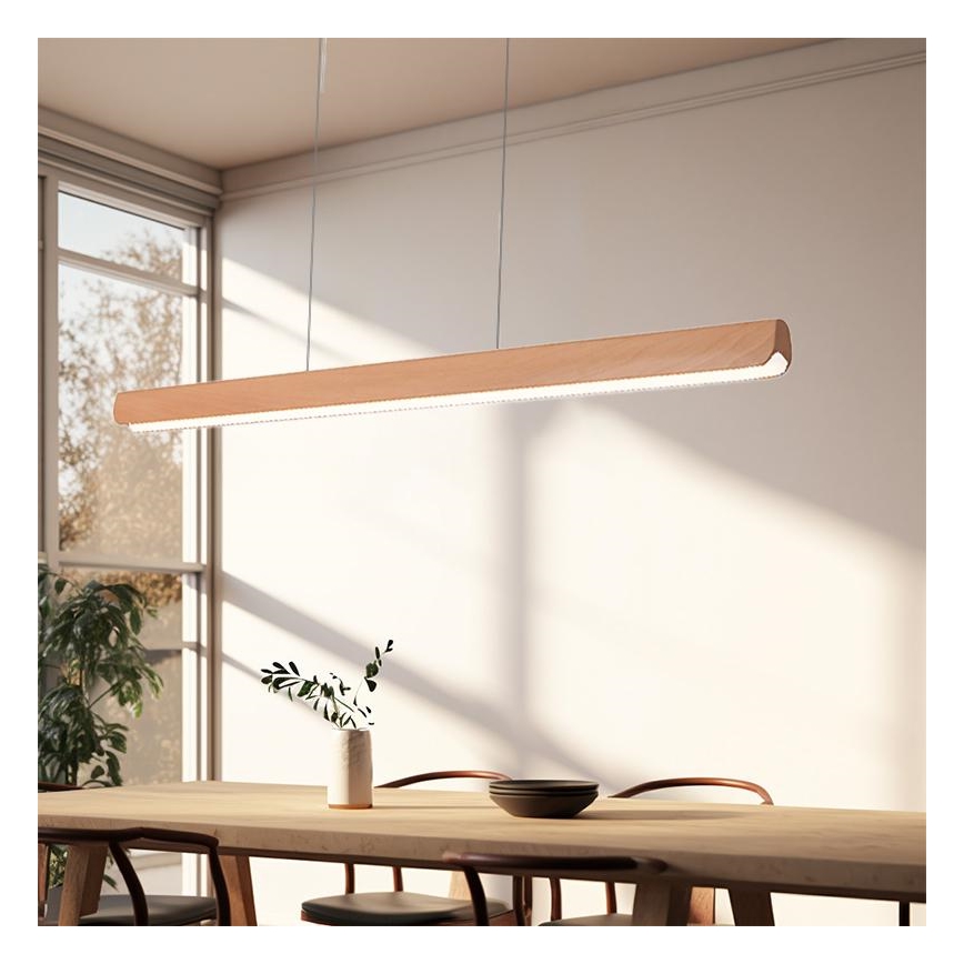 Lámpara LED colgante LED/22W/230V 4000K 120 cm haya/madera maciza