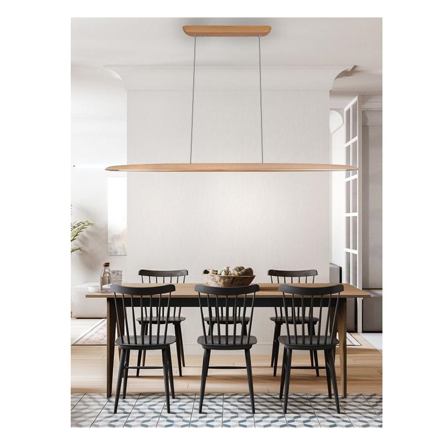 Lámpara LED colgante LED/22W/230V 4000K 130 cm haya/madera maciza