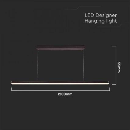 Lámpara LED colgante LED/23W/230V 4000K 120 cm negro