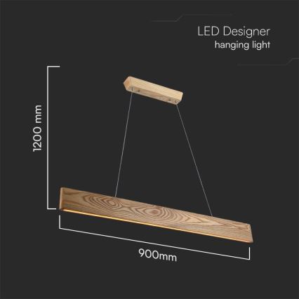 Lámpara LED colgante LED/24W/230V 3000K marrón