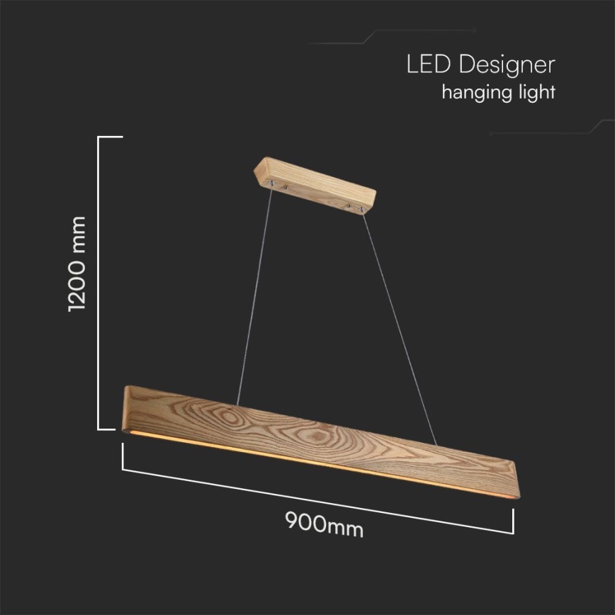 Lámpara LED colgante LED/24W/230V 3000K marrón