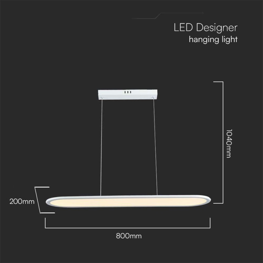 Lámpara LED colgante LED/24W/230V 4000K blanco