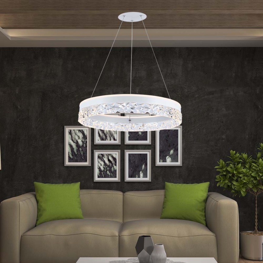 Lámpara LED colgante LED/25W/230V 3000K diá. 50 cm blanco