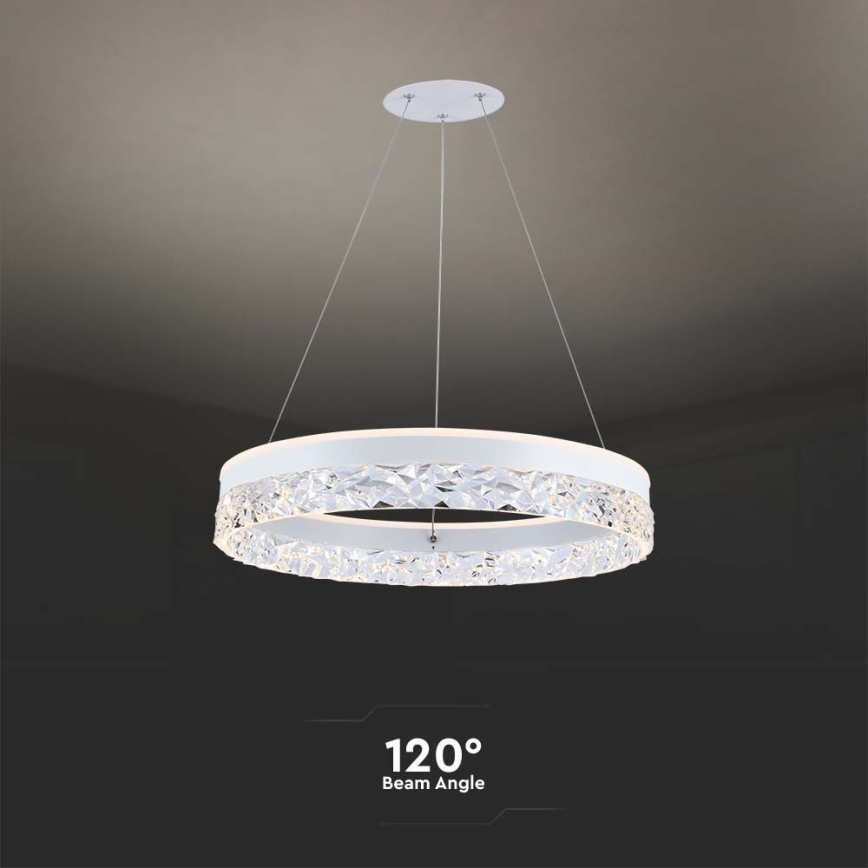 Lámpara LED colgante LED/25W/230V 3000K diá. 50 cm blanco